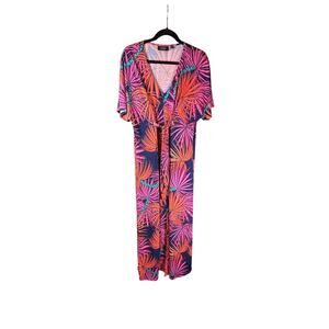 Mara Hoffman Gypsy kaftan maxi dress - tropical beach resort palm fronds size M